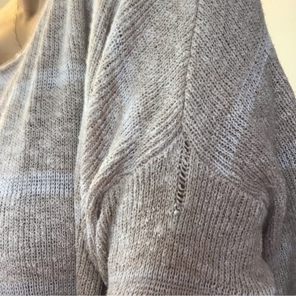 FREE PEOPLE, size L, striped tan & cream knit oversized tunic - Picture 5 of 9